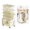 Rolling Mobile Bookshelf with Wheels 5 Tiers Large Capacity Strong Load Bearing Capacity Utility