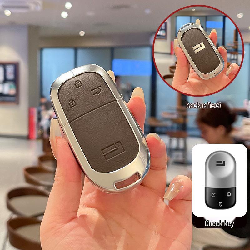 2023 Jishi 01 All-Round Key Case for 6/7-Seater, Metal & Leather Full Wrap