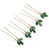 5pcs Vintage Design Wedding Hair Piece Green Rhinestone Hair Jewelry Rhinestone Hair Pin  Bride