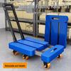 Compact Six-Wheel Telescopic Flatbed Hand Truck with Silent Foldable Design