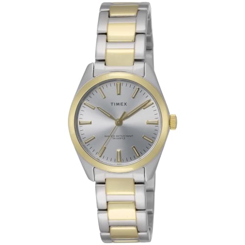 

TIMEX Highview 32mm Women s America Watch TW2V26400, Silver Dial, Brass, Mineral Glass, Quartz Movement, Gold