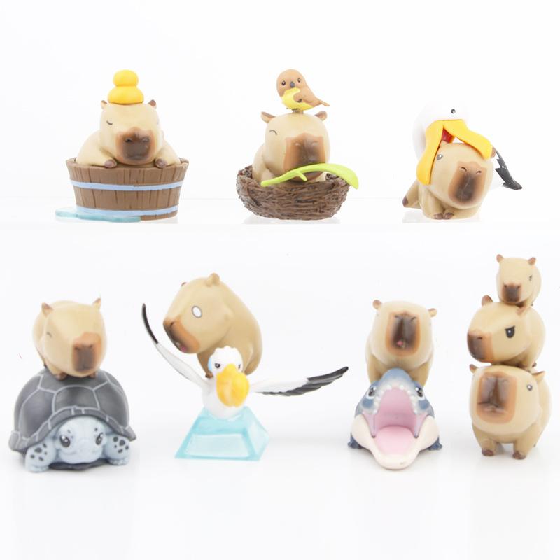 Room Living Capybara Desktop Model Decorated  Cute Childrens Dolls Collection