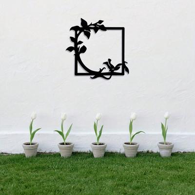 Modern Abstract Floral Iron Wall Art Hand Forged Leaf Design Indoor Outdoor Home Decor