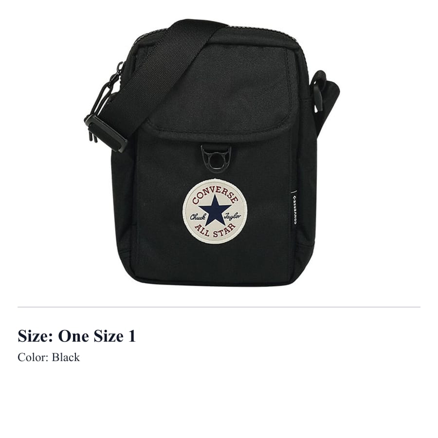 Converse Polyester Umhängetasche, Crossbody-Tasche Regular Unisex Schwarz 10018468-A01