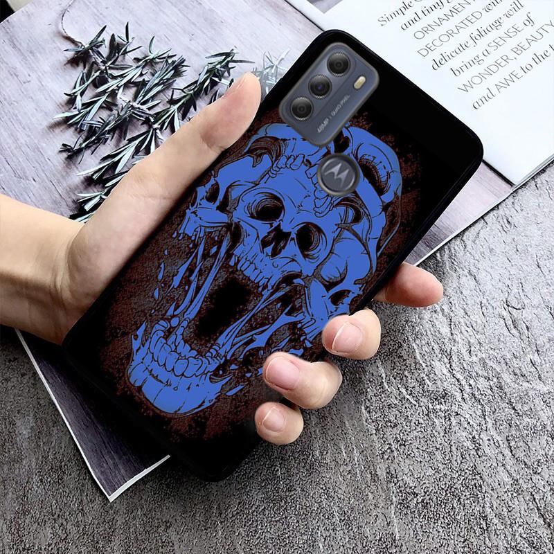 Telefonkasten mit Totenkopf-Motiv für Moto Edge 50 40 Pro Edge 40 30 Ultra Neo Fusion G Power G Stylus G Play E32 E20 E40