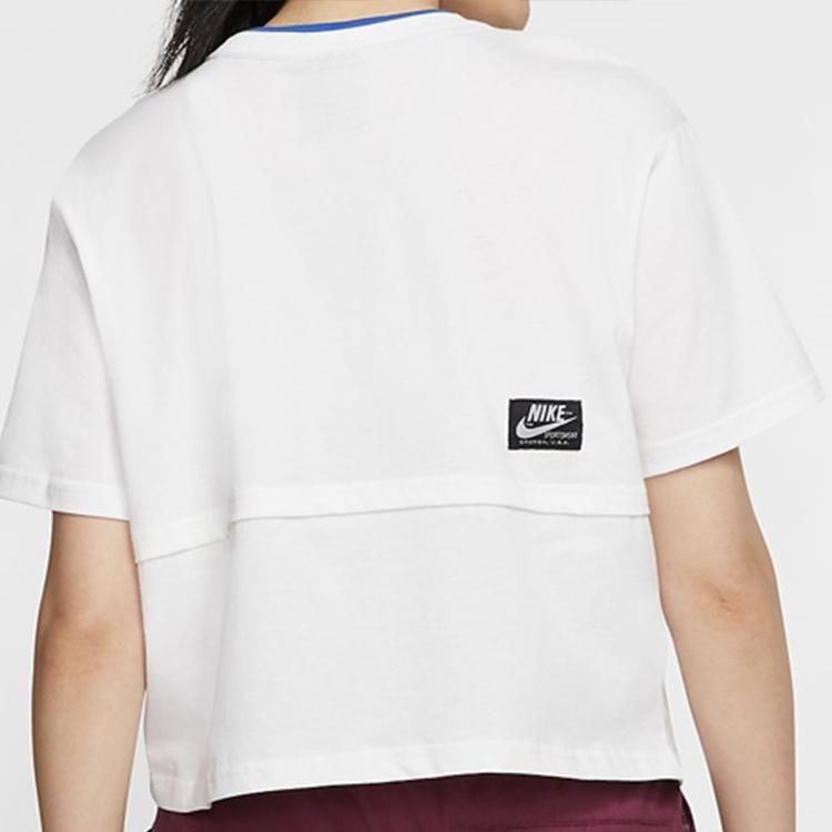 Nike Sportswear Icon Clash Large Logo Print Loose Short Sleeve T-Shirt Women Tops White DB3849-100