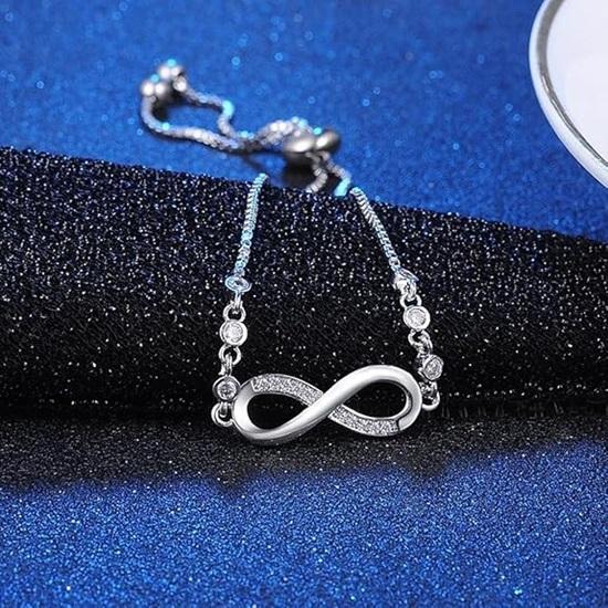 Endless Love Crystal Infinity Bracelet for Women Diamonds Latest Stylish Adjustable Charm Tennis Bracelet for Girls