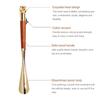 32cm Metal Shoe Horn Long Portable Shoe Lifter Shoe Puller Wood Handle Shoehorn  Women Men