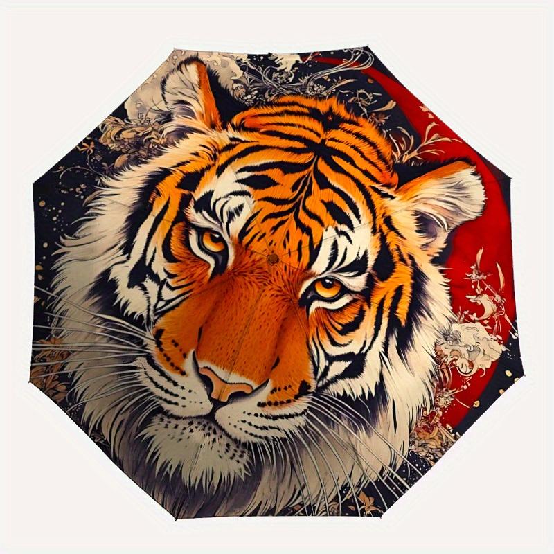 

1pc Tiger Face Automatic Open/close Folding Umbrella, Compact Portable Travel Umbrella,Durable Construction yy250814167