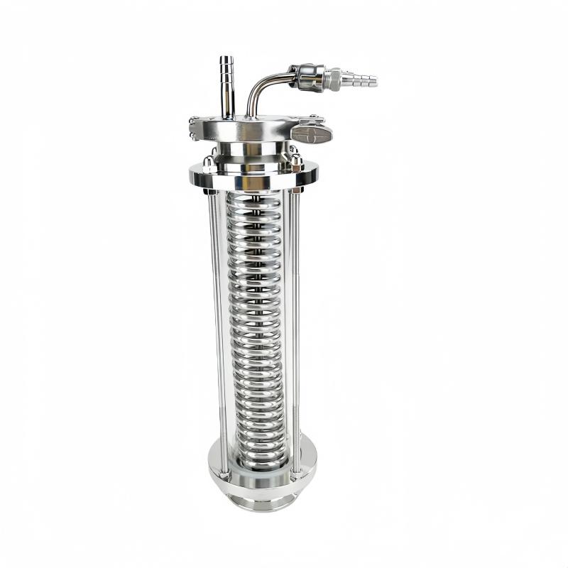 2" OD64mmTri-clamp Distiller Cooling Coil With 2" Sight Glass Diopter,Dephlegmator Device, Reflux,Condenser,Sanitary Steel 304