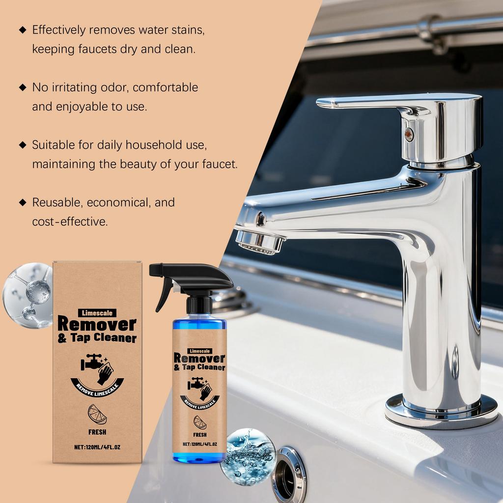 Faucet Cleaner Reduces Stubborn Water Stains. Faucet Shower, Steel Furniture Cleaner,120ML