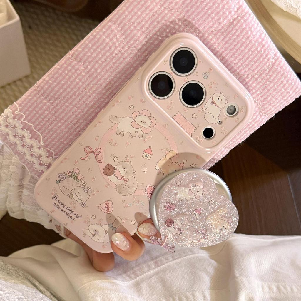 3D Cartoon Kitten Phone Case with Stand for iPhone 16, iPhone 17, and iPhone 17 Pro Max