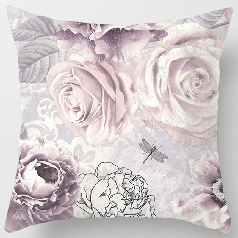Rose Series Square Pillowcase Pillow Home Decoration Car Bedroom Sofa Cushion Cover (45Cm*45Cm)