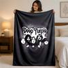 Deep Purple Print Flannel Blanket Cozy Lightweight Plush Throw Blanket For Bed Sofa Household Use
