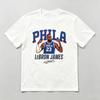 2026 New PHILA 76ers LeBron James Portrait Graphic‑Print Unisex Breathable Basketball‑Themed Casual Street‑Wear Top Women And Men T-Shirt