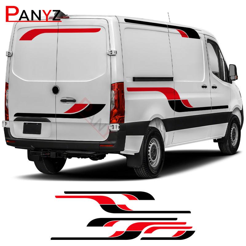 6Pcs/Lot Car Body Stickers Motorhome Stripes DIY Graphics Sport Vinyl Decals For Mercedes Benz Sprinter Decor Accessories