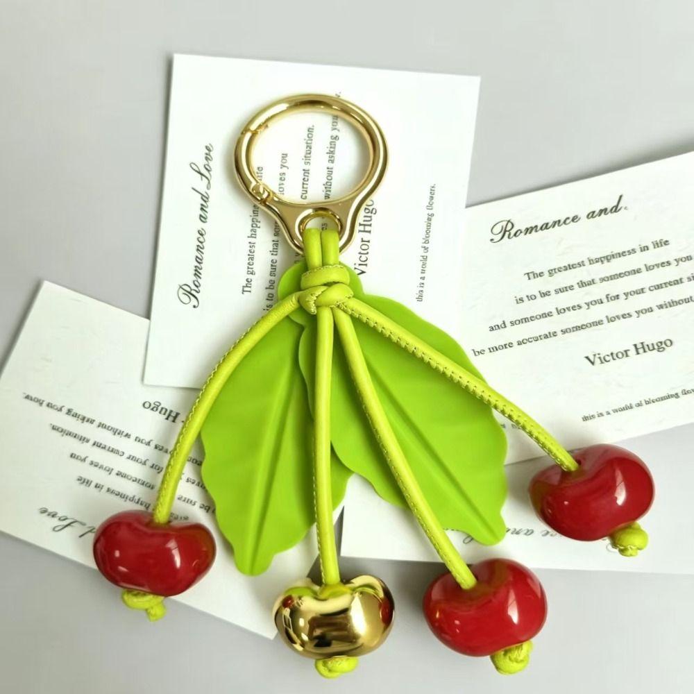 Tomato Cherry Keychain Elegant Bag Pendant Cute Fruit Bag Charm Girls