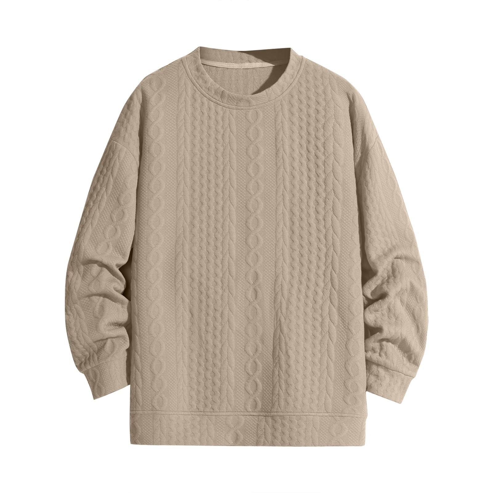 

Мужской свитер осень-зима однотонный мужской модный вязаный свитер повседневный свитер M хаки