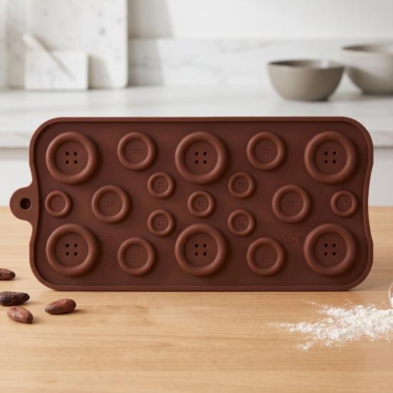Home Baking Gadgets 19-Hole Silicone Button Molds, Three Sizes DIY Cake Decorating Tray, Cookie Molds Flexible Easy Release for Chocolate And