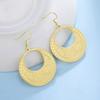 Vintage Moon Flower Hoop Pendant Cut Titanium Steel Ear Hooks Women Earrings