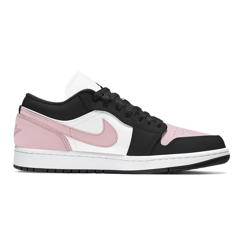 Jordan Air Jordan 1 Black Pink, Couple, Lover Cushioning, Wear Resistant Low Top Vintage Basketball Shoes Unisex Pink 553558-165(Team1036-1)