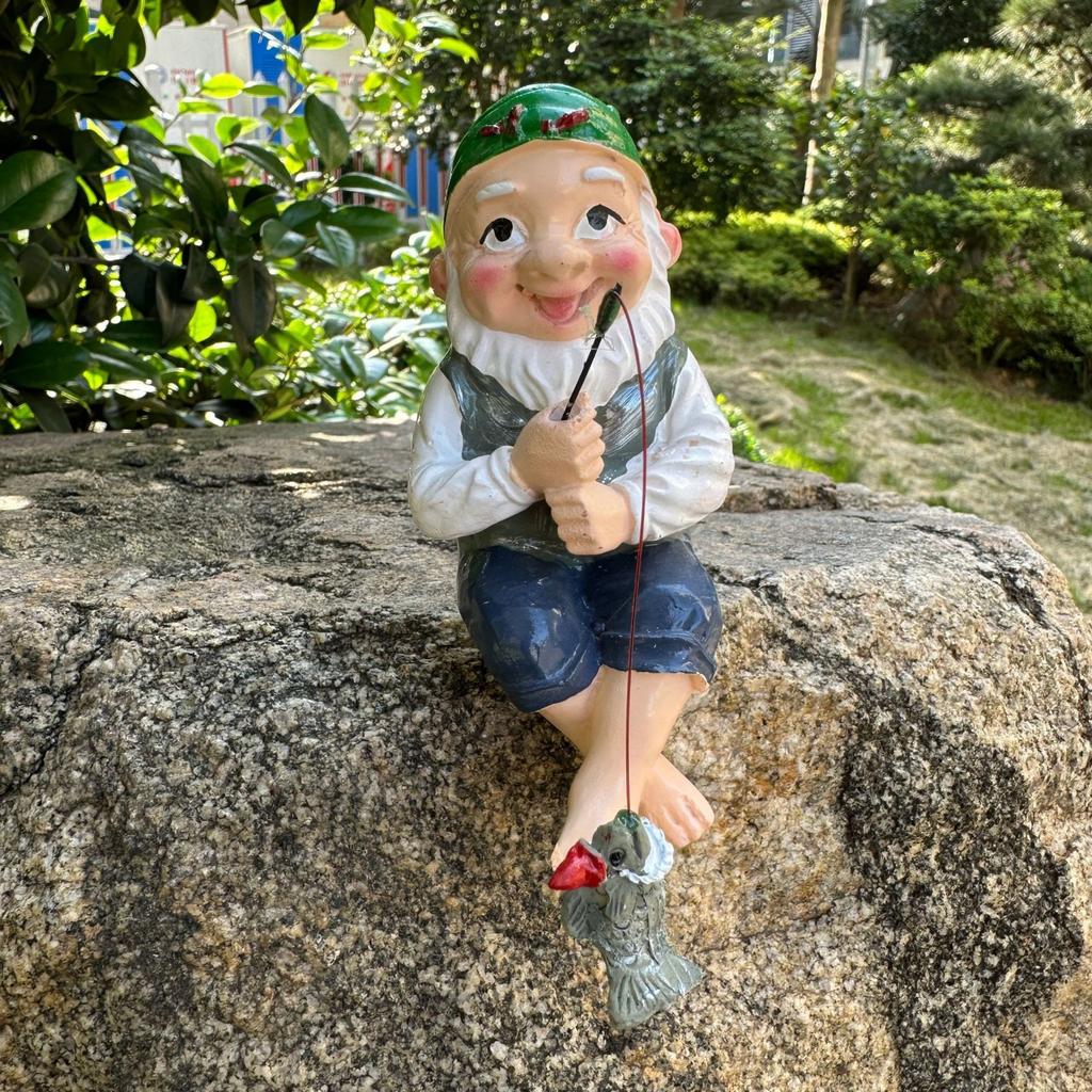 Fishing Old Man With Beard Dwarf Garden Decoration Resin Garden Ornaments Design Decorations