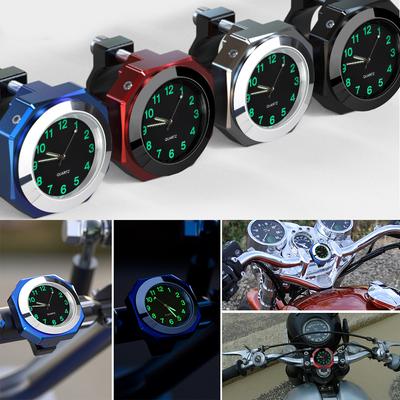 Motosiklet Bisiklet Saatleri 22-28mm Gidona IPX7 Su Geçirmez Alüminyum Saat Yamaha Kawasaki Honda Suzuki Aksesuarları