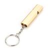 Portable High Frequency Loud Double Hole Emergency Whistle with Keychain (golden)