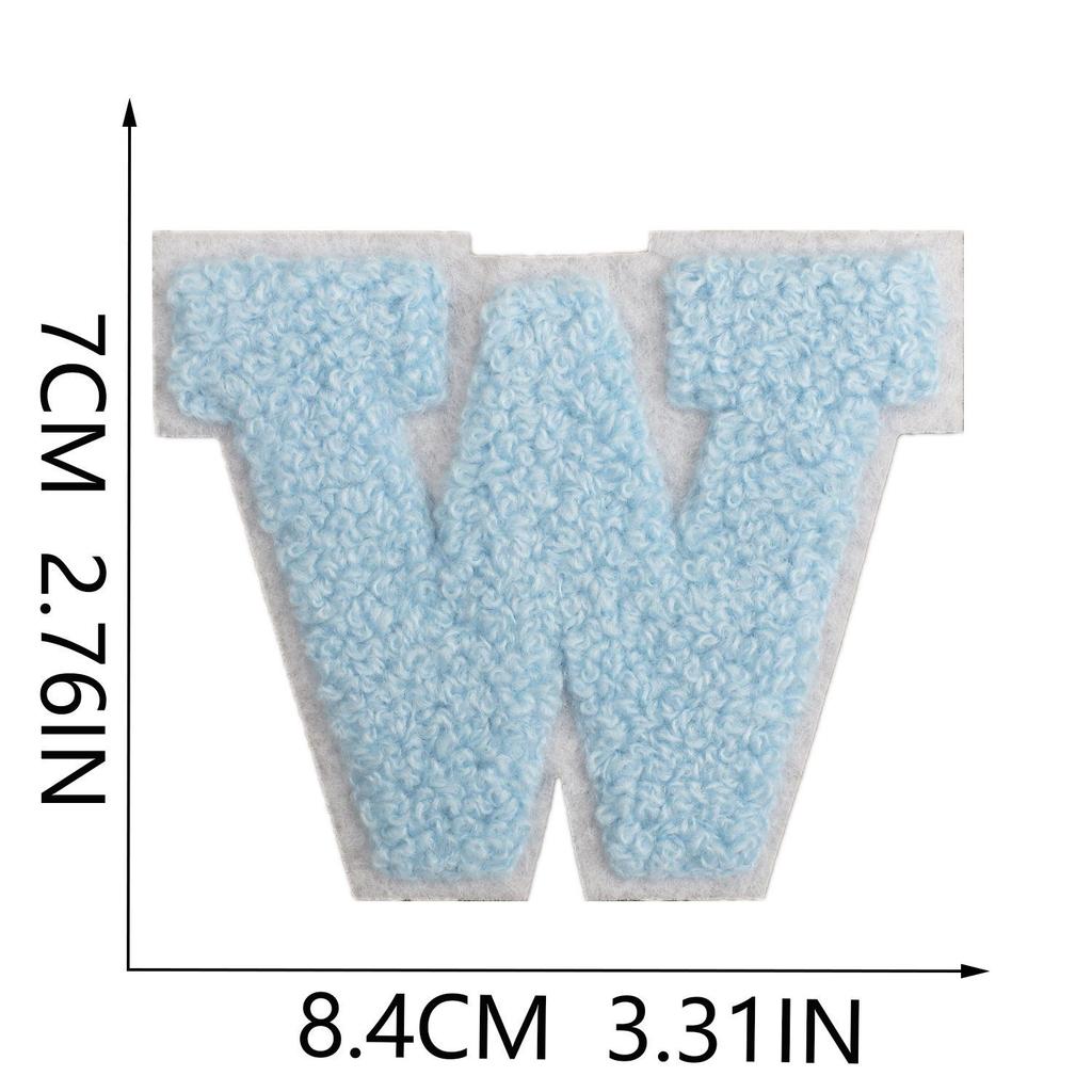 Roaring Sky 7cm Light Blue Chenille Embroidery Patch for Bags and Decor
