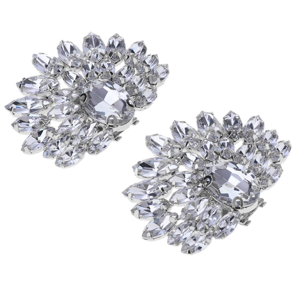 Exquisite Shoe Decoration Clips Crystal Rhinestone Buckle Applique Jewelry Accessories for Shoes Hats Dresses