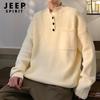 JEEP SPIRIT Men's Stand-Collar Pullover Sweater