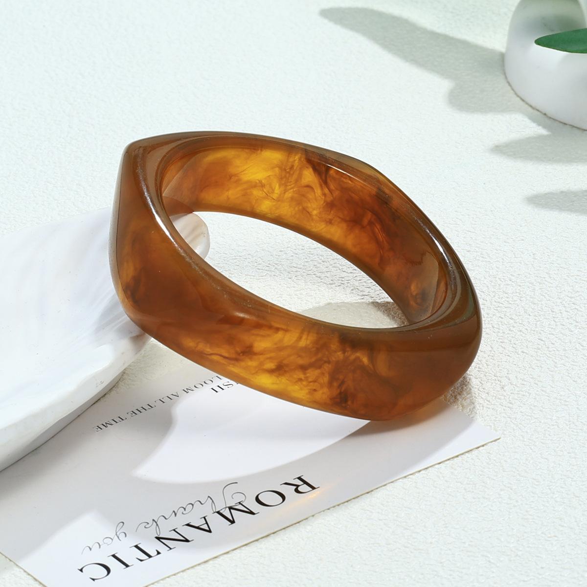 Geometric smudge coffee bracelet resin curved bracelet design student girlfriend jewelry
