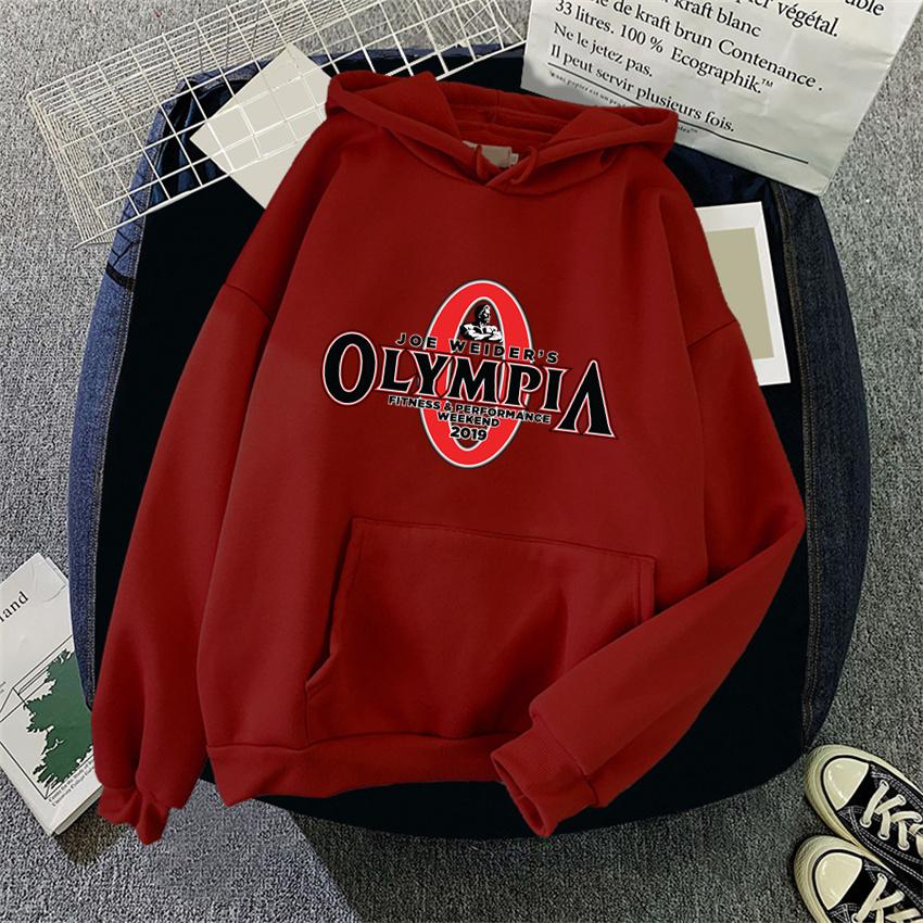 OLYMPIA Bedruckte Fitnessstudios Harajuku Lustiger Damen-Hoodie Kleidung Herren Damenmode Hoodies Übergroßes Sport-Sweatshirt Kapuzenpullover Unisex