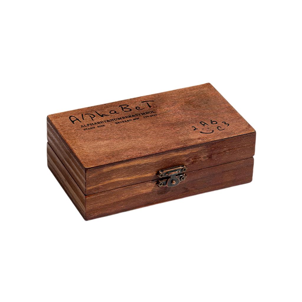 Creative Stationery Retro Letters, English Numbers, Wooden Box, DIY Notebook Decoration Seal Series 70