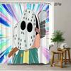 Crayon Shin-Chan Toru Kazama Animal Cosplay Peeking From Green Window Scene 2D Print Waterproof Shower Curtain, Bold Blue & Gree