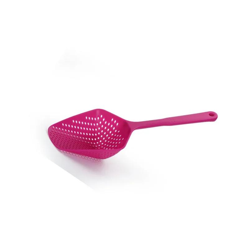 Portable Nylon Kitchen Soup Spoon Strainer Colorful Ladle Anti-scald Skimmer Fry Food Mesh Handy Filter Colanders Kitchen Tools
