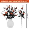 Halloween Scary Decoration Black Pumpkin Stem Bouquet Party Decor Spooky Holiday Atmosphere Floral Arrangement