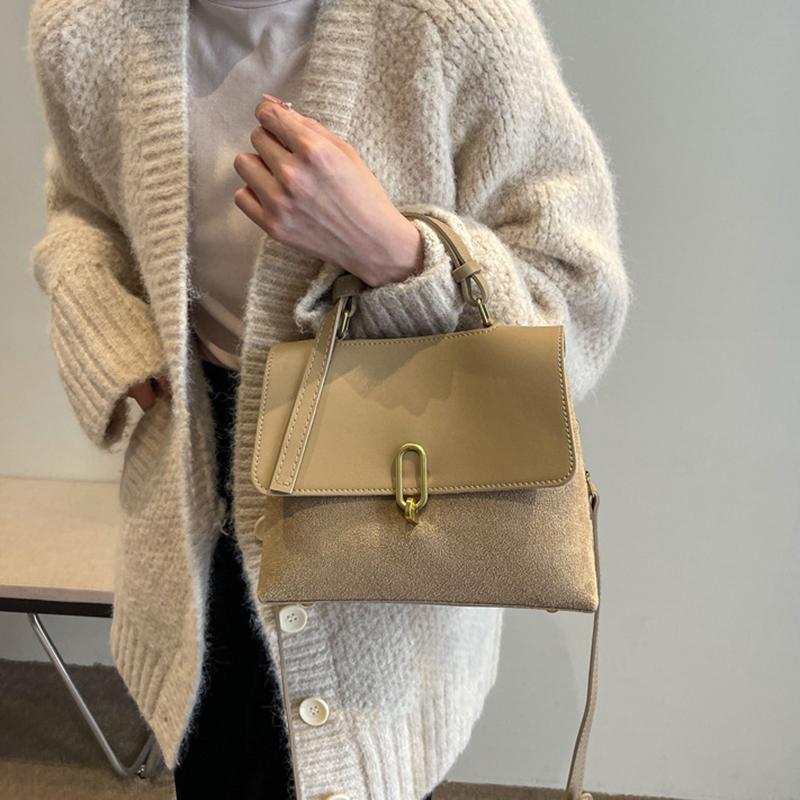 High Sense Handbags Women's Autumn and Winter Solid Color All-Matching Shoulder Bag Retro Minority Crossbody Commuter Bag