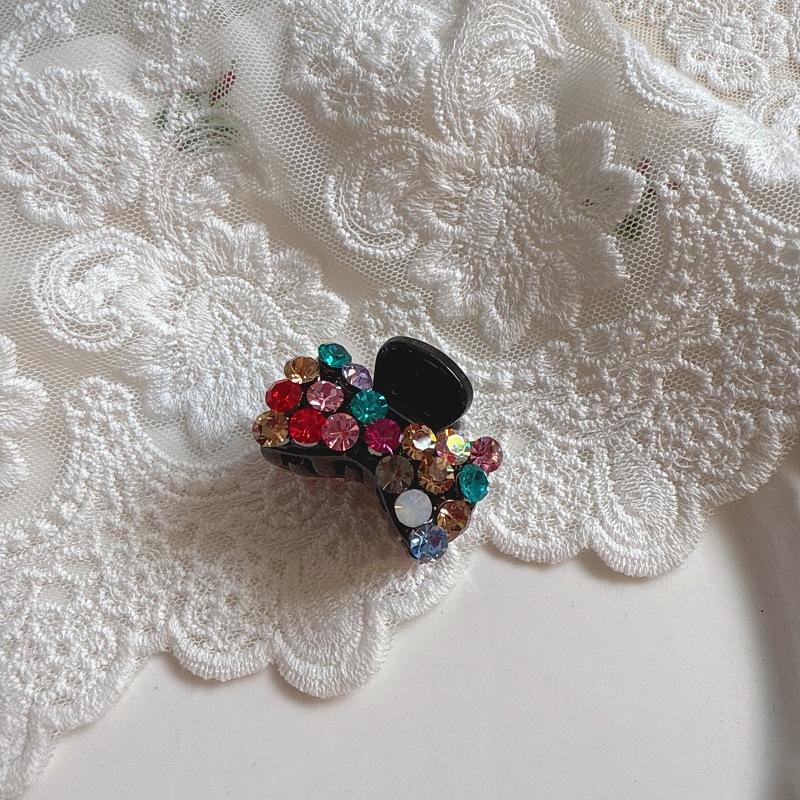 Exquisite Petite Rhinestone Bow Hairpin: Mini Claw Clip for Women, High Quality