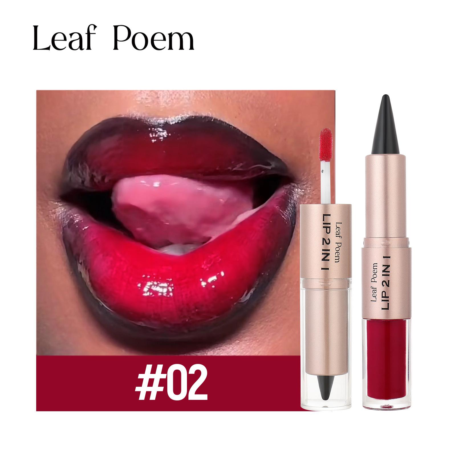 

2-in-1 -Ended Lip Product: Lipstick, Lip Liner, And Mirror-Finish Lip Gloss/Lip Glaze 2.5ML One Size