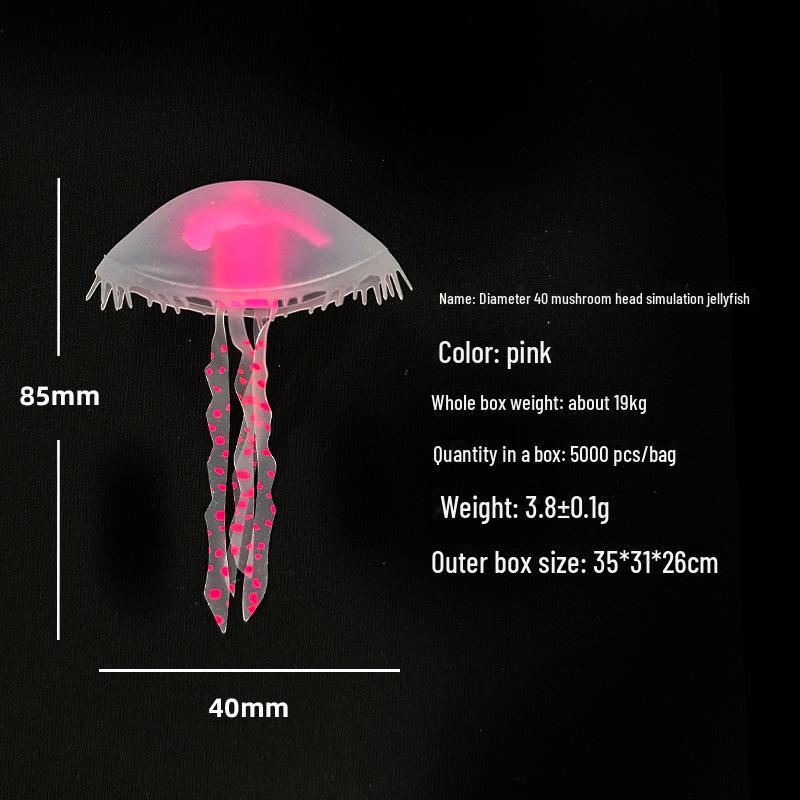 Mini Luminous Silicone Jellyfish for Aquarium Decoration