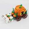 Building Block Carriage Assembly Halloween Scene Ornament Pumpkin Carriage Transportation Model Holiday Ornament