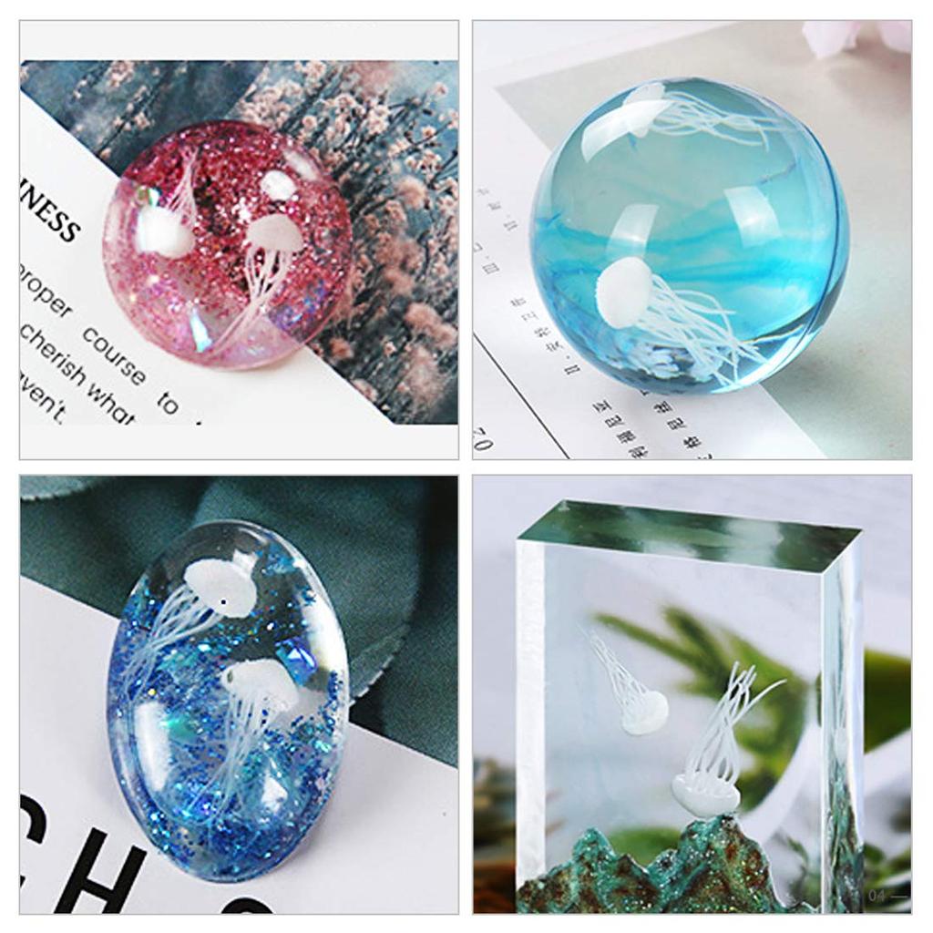 FineInno 3D Marine Life Jellyfish Silicone Mold Materials for Resin UV Resin DIY Decorating Encapsulation, Molds, Materials, Tiny, 5-Pack (Jellyfish)