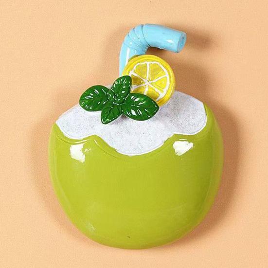 3D Coconut Drink Fridge Magnet Summer Beach Resin Coconut Juice Magnetic Refrigerator Accessories Home Office Kitchen Decoration