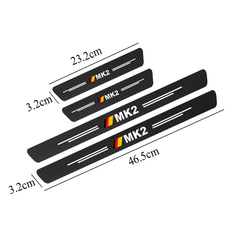 4pcs Carbon Fiber Car Door Sill Sticker For Volkswagen VW GOLF 4 5 6 7 MK7 MK4 MK5 MK6 MK1 MK2 MK3 MK8