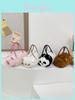 Capybara Plush Shoulder Bag With Contrasting Design And Nylon Interior For Casual Outings