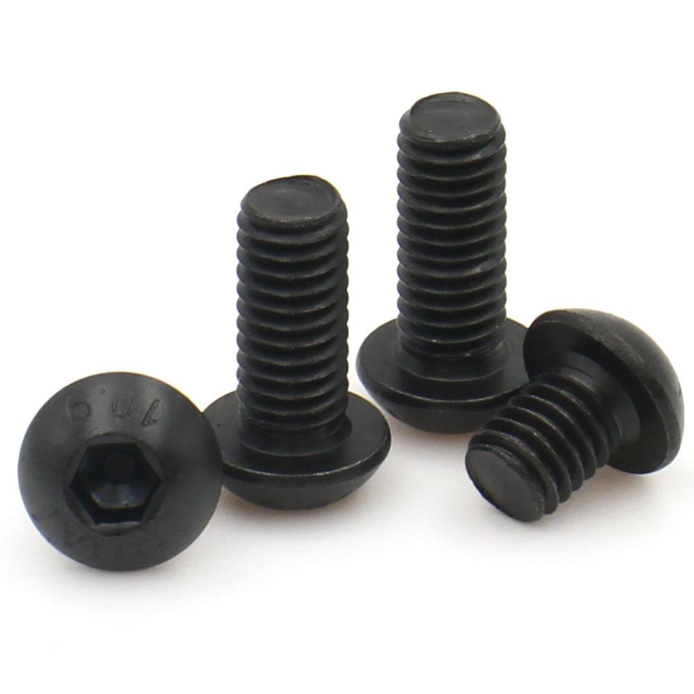 1-20 Stück M2 M2.5 M3 M4 M5 M6 M8 M10 Schwarz Güte 10.9 Kohlenstoffstahl Sechskant Innensechskant Rundkopf Kappe Schraube Bolzen Möbelbefestigung