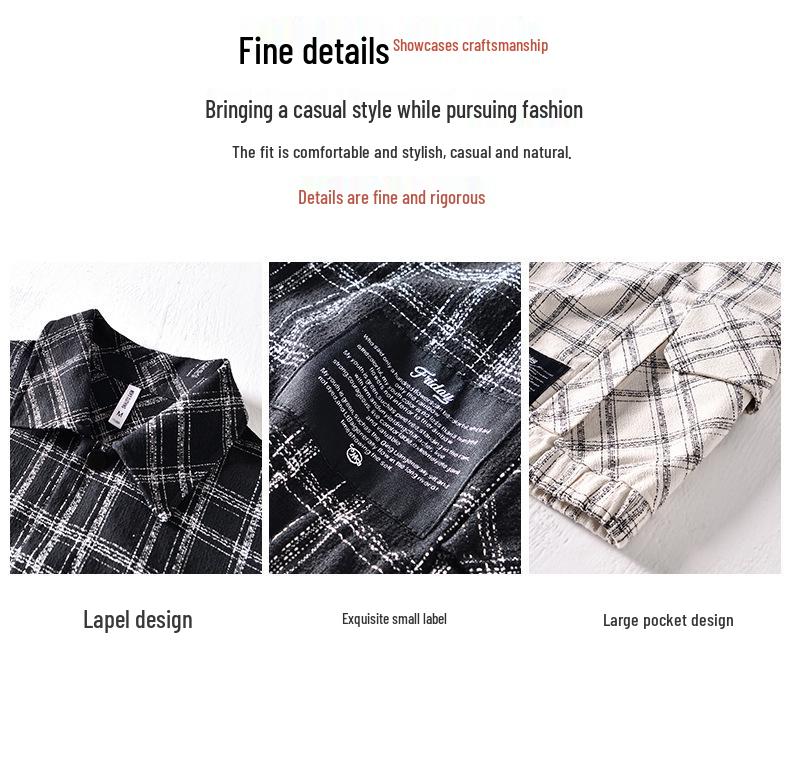 Men's Autumn Retro Plaid Colorblock Casual Jacket - Plus Size Loose Fit Versatile Top Coat