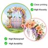 Frühlings-Fensteraufkleber Großer Zaun Vogelhaus Blumen Aufkleber Wiederverwendbar PVC Statische Glasaufkleber für Zuhause Büro Dekoration