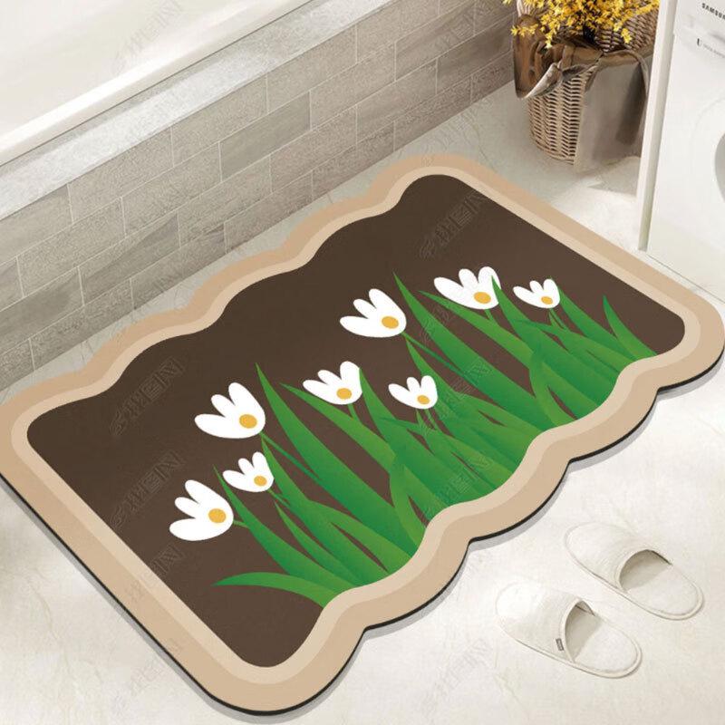 Fresh Floral Absorbent Anti-Slip Floor Mat